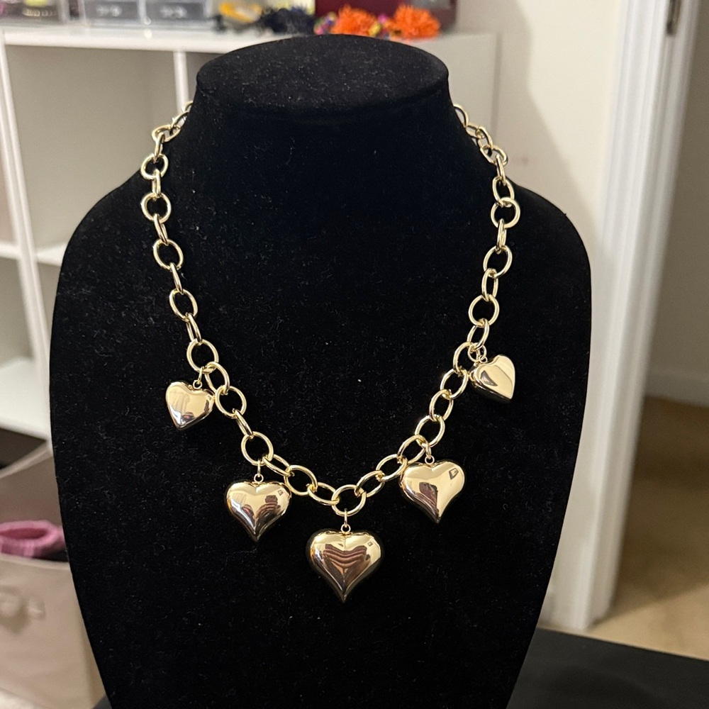 Gold Heart Charm Necklace - Women Jewelry